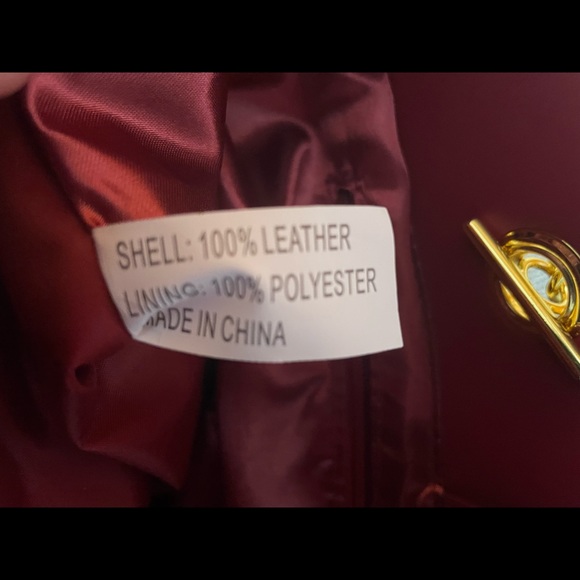 JOY & IMAN Satchel Diamond Quilted Leather Bag Red - Picture 10 of 13